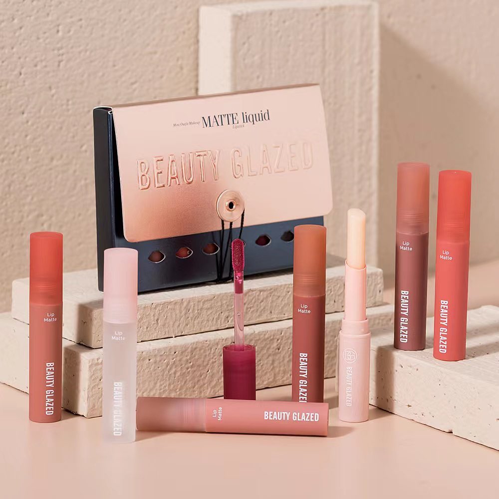 Beauty Glazed 8 pcs Lip set (With Lip Oil and Balm)