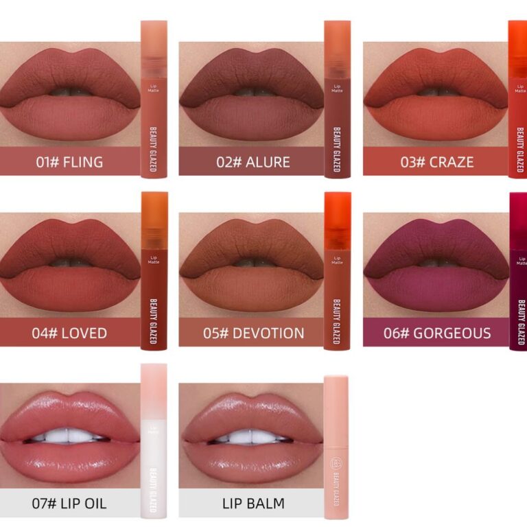 Beauty Glazed 8 pcs Lip set (With Lip Oil and Balm)