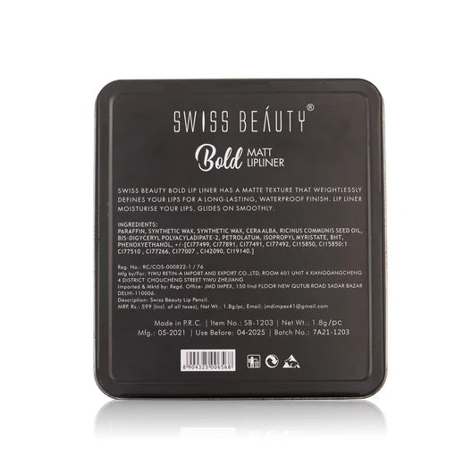 Swiss Beauty Bold Matte Lipliner Pack Of 12 Pcs