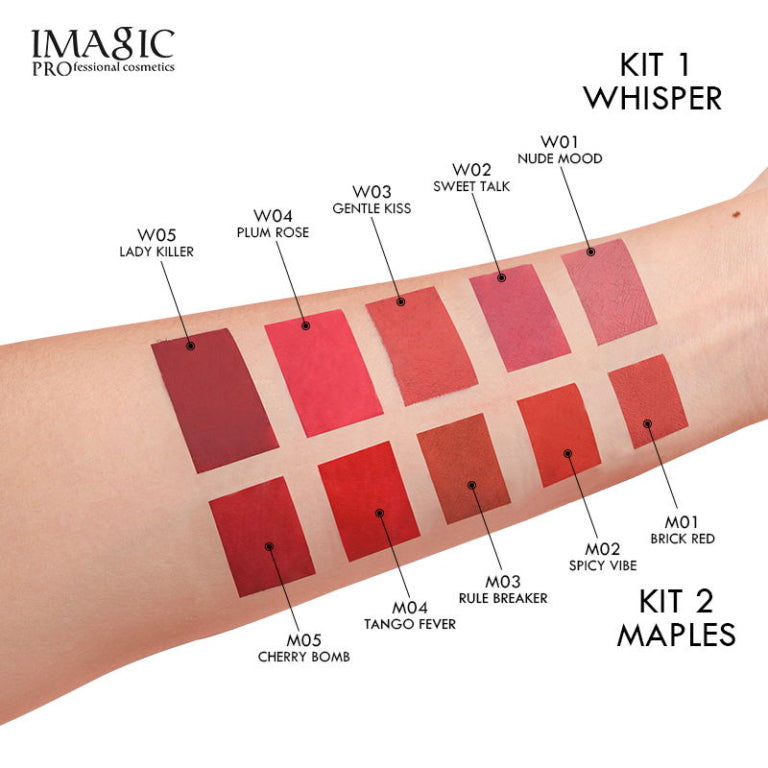 Imagic Matte Liquid Lipstick Kit Set Of 5 – Whisper