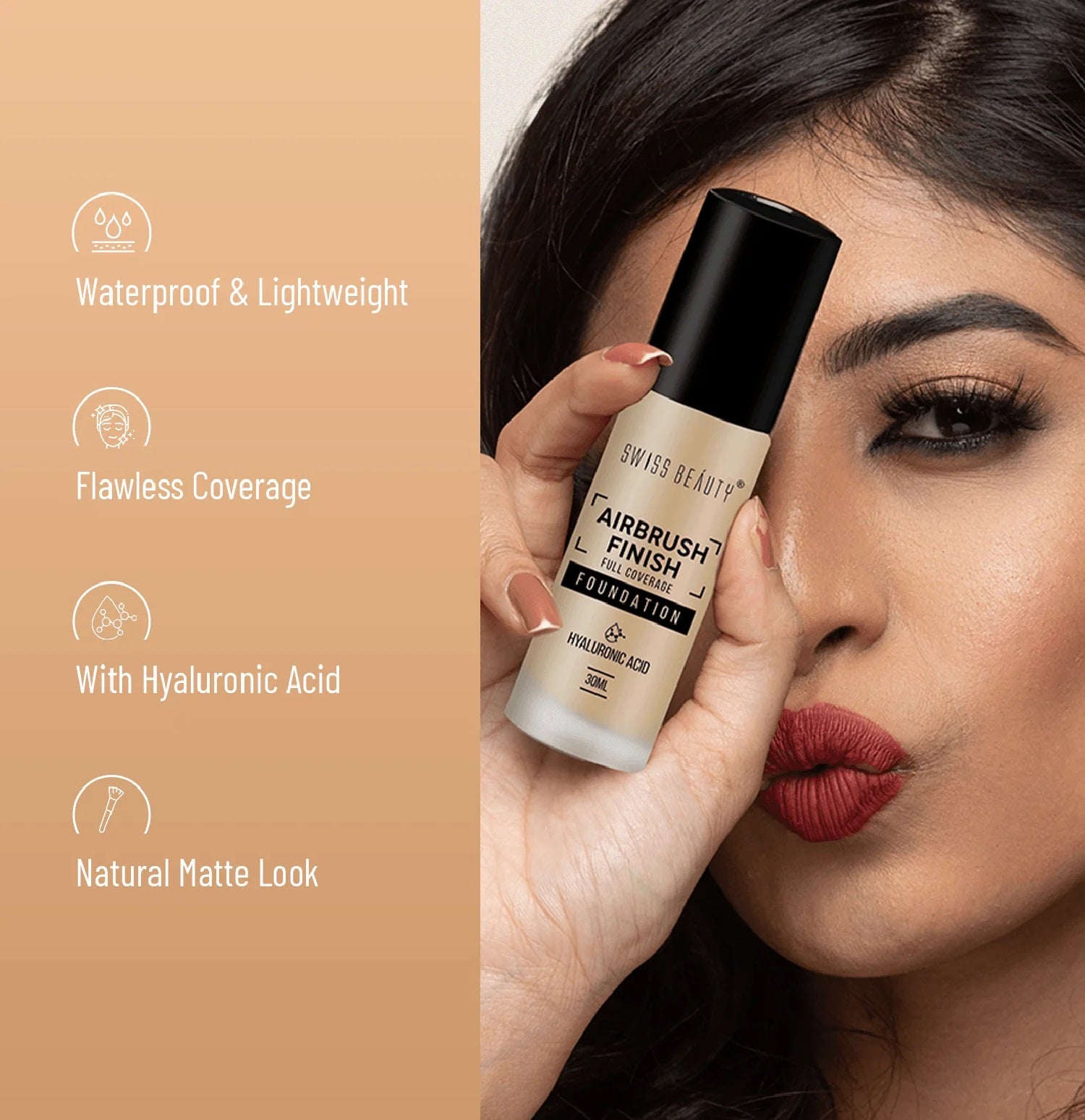 SWISS BEAUTY Airbrush Finish Foundation - 04 Golden Beige