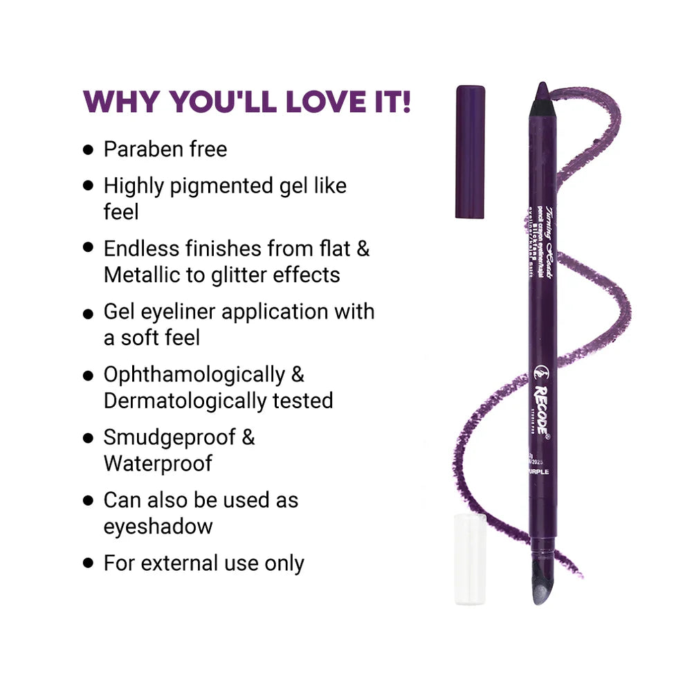 Recode Turning Heads Jamunia Purple Crayon Gel Eyeliner Cum Kajal Pencil 1.20 G