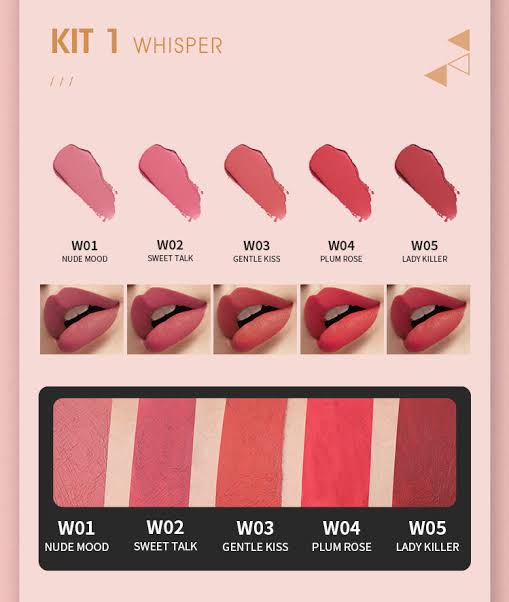 Imagic Matte Liquid Lipstick Kit Set Of 5 – Whisper